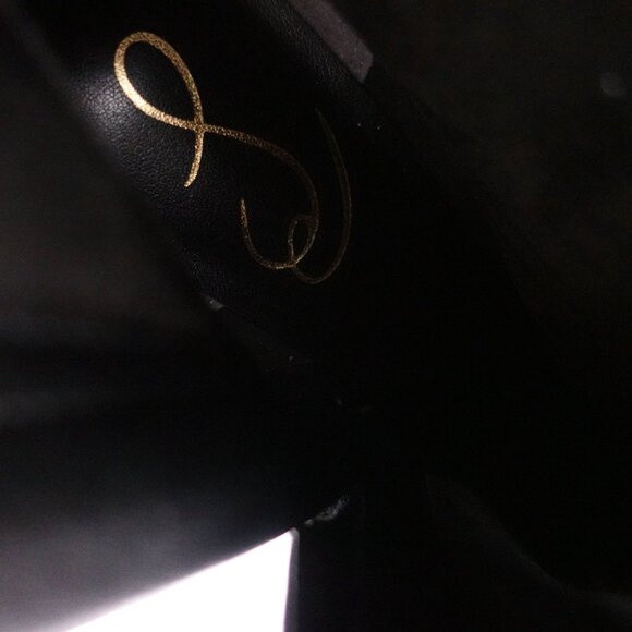 NEW SAM EDELMAN Weslie Buckle Wedge Bootie In Black Size 6.5 Pointed Toe - Picture 7 of 8